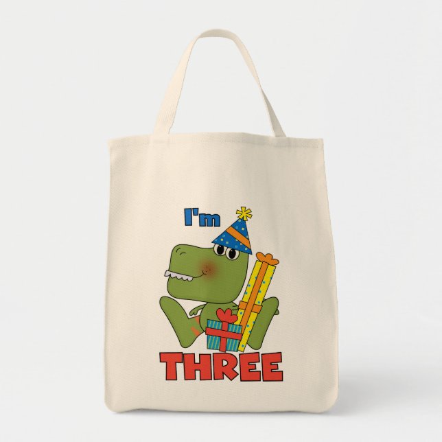 Bolsa Tote Pequenos Camisetas e presentes de aniversário de 3 (Frente)