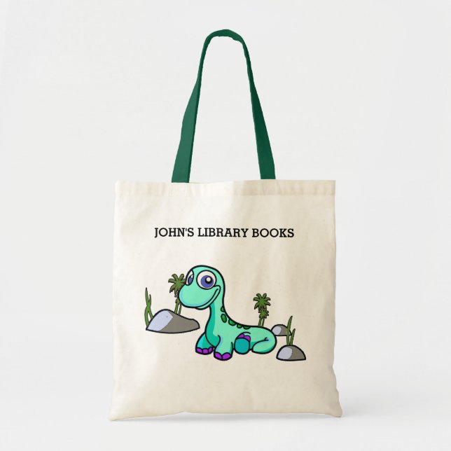 Bolsa Tote Pequenos Livros da Biblioteca Dinossauros Budge To (Frente)