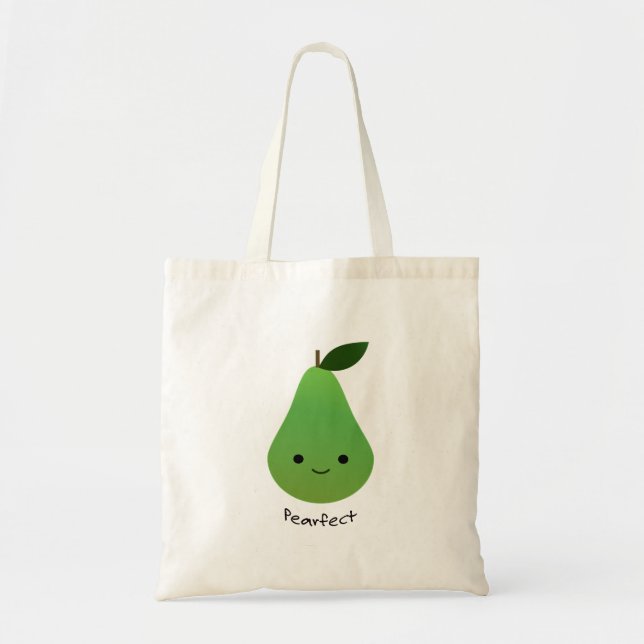 Bolsa Tote Pera Branca e Funny Pearfect (Frente)