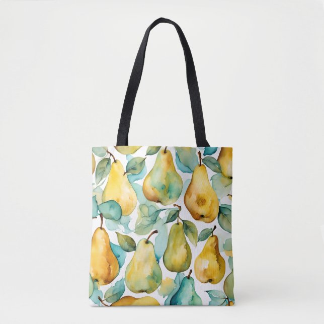 Bolsa Tote Pêras Arte Aquarela  (Frente)
