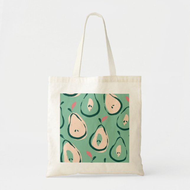 Bolsa Tote Peras de Verão: padrão de fruta fresco. (Frente)