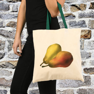 Bolsa Tote Peras Vintage, Comidas Orgânicas, Frutas De Estrib