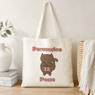 Bolsa Tote Percussão Posse Gatinho Baterista Fofo Músico Engr