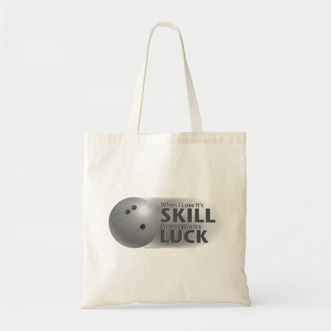Bolsa Tote Perder Habilidade Ganhar Sorte Boliche Cinza (Frente)