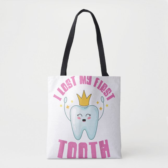 Bolsa Tote Perdi Meu Primeiro Dente Dentes Caíram Presente In (Frente)