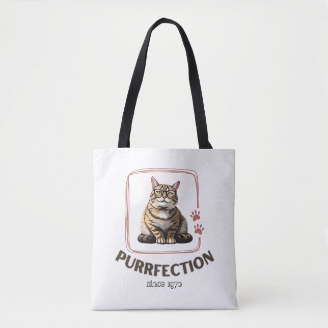 Bolsa Tote Perfeição Felina Desde 1970 (Frente)