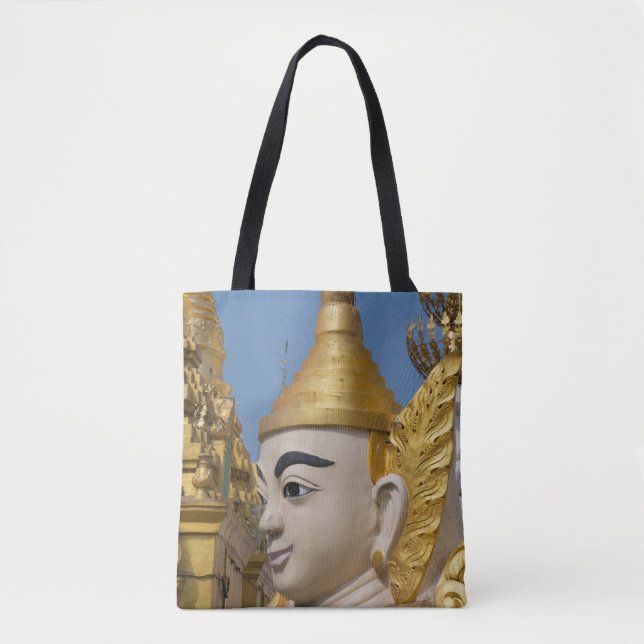 Bolsa Tote Perfil da Estátua de Buda (Frente)