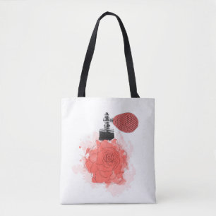 Bolsa Tote Perfume da rosa vermelha