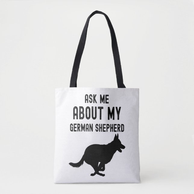 Bolsa Tote Pergunte-me sobre meu German shepherd (Frente)
