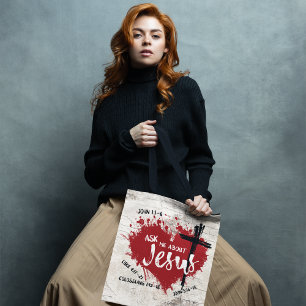 Bolsa Tote PERGUNTE SOBRE JESUS Trendy Gospel Evangelismo de