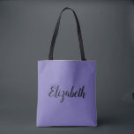 Bolsa Tote Periwinkle Blue Adicione Seu Próprio Nome<br><div class="desc">Substitua O Texto Do Nome Do Script Aqui,  O Elegante Design Minimalístico Moderno,  Modelo Periwinkle Azul,  Comprando O Saco De Tota Do Ombro.</div>