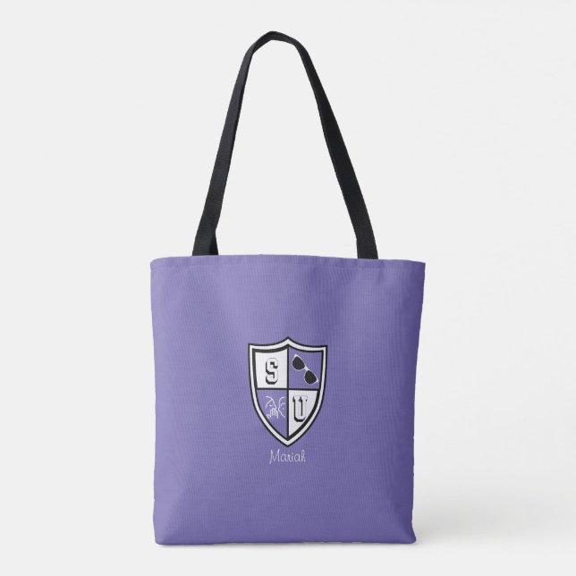Bolsa Tote Periwinkle do formando Shady University Alum perso (Verso)