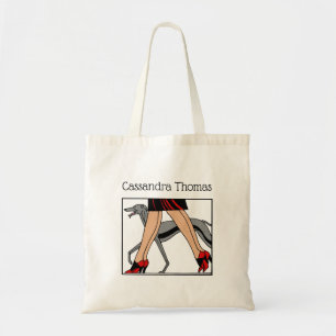 Bolsa Tote Pernas Art Deco Mulheres Greyhound Whippet Cão R