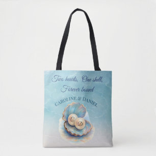 Bolsa Tote Pérolas de Casamento de Praia Shell Elegant Ocean