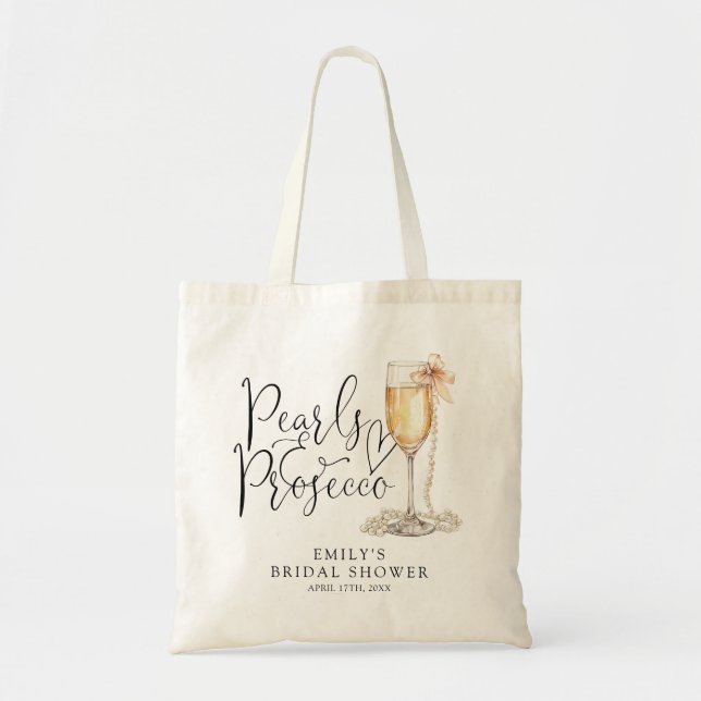 Bolsa Tote Pérolas E Chá de panela Prosecco (Frente)