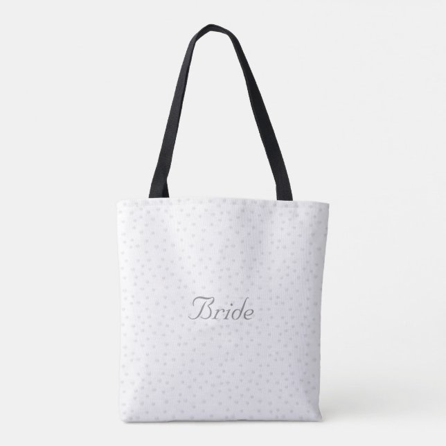 Bolsa Tote Pérolas Nupciais Elegantes em Branco (Verso)