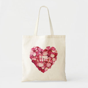 Bolsa Tote Pérolas Rosa Rosa Vermelhas Amor Floral