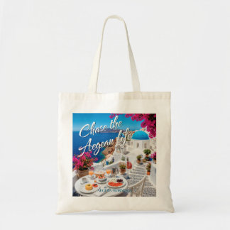 Bolsa Tote Perseguir a Vida Egeia Santorini Domos Azuis
