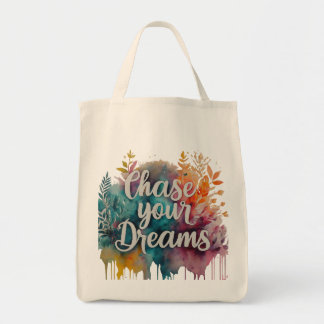 Bolsa Tote Persiga seus sonhos - Saco de Tote Motivacional