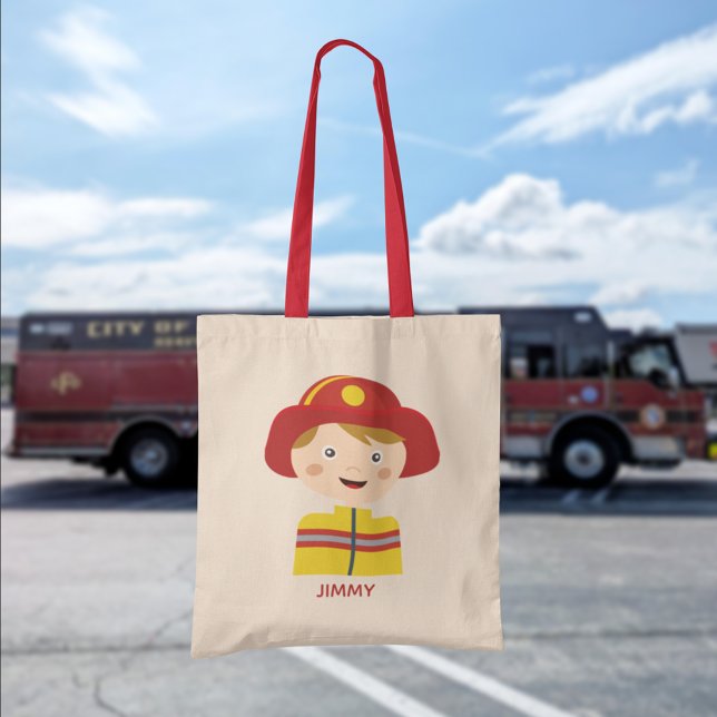 Bolsa Tote Personagem de desenho animado do Bombeiro Fúcil (Criador carregado)