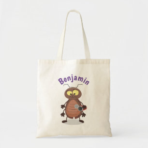Bolsa Tote personagem de desenho animado engraçado de barata