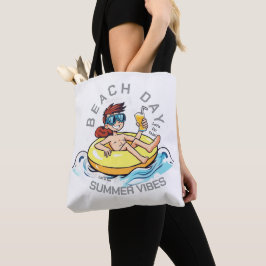 Bolsa Tote Personagem de desenho animado no Dia da Praia no A