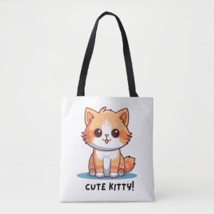 Bolsa Tote Personagem de Gato Adorável 'Cute Kitty' 