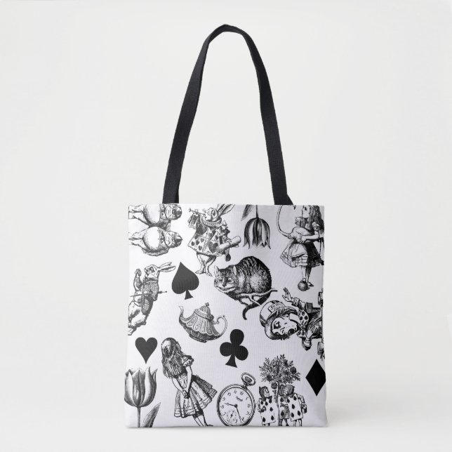 Bolsa Tote Personagens clássicos de Alice nas aventuras no pa (Frente)
