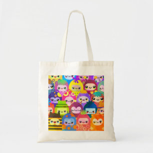 Bolsa Tote Personagens de Desenho Animado Coloridos e Fofos