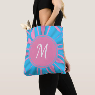 Bolsa Tote Personalização do Monograma de Padrão de Aquarela 
