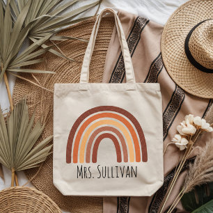 Bolsa Tote Personalizada Boho Arco-Íris Presente p