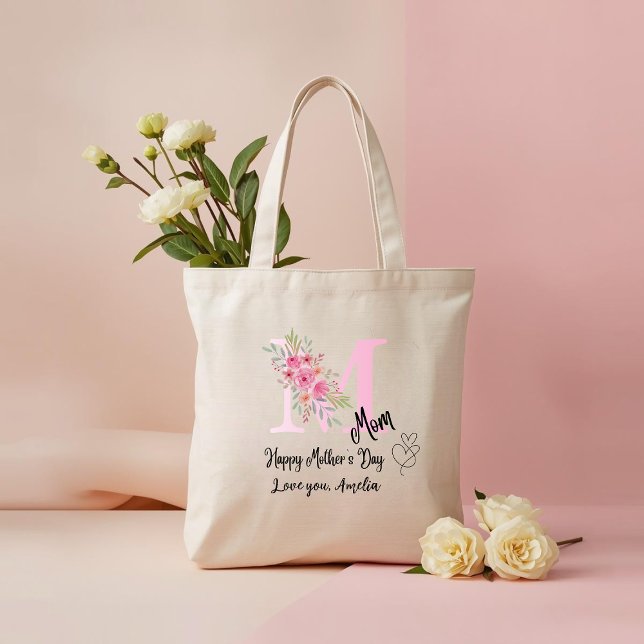 Bolsa Tote Personalizada Com a Inicial da Mamãe (Criador carregado)