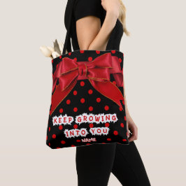 Bolsa Tote Personalizada com Laço de Bolinhas Verm