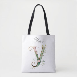 Bolsa Tote Personalizada com Letra Y Floral em Dou