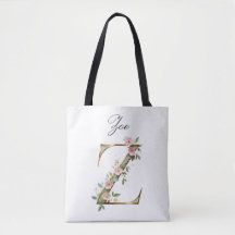 Bolsa Tote Personalizada com Letra Z Floral em Dou