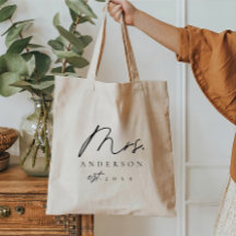 Personalizada de fonte preta elegante Sra. Tote Ba