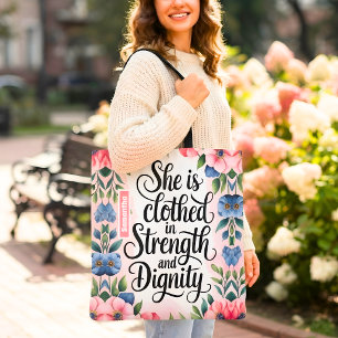 Bolsa Tote Personalizada Está Vestida em Forte Cristã