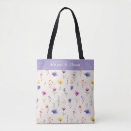Bolsa Tote Personalizada Go Out & Bloom Flor Silve