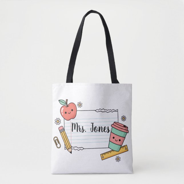 Bolsa tote personalizada para professor, Bolsa per (Frente)