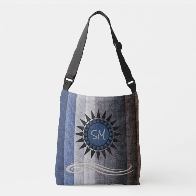 Bolsa Tote Personalizada Tons Azuis Naturais   (Frente)