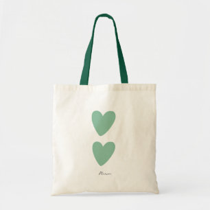 Bolsa Tote Personalizada Verde Espuma do Mar Coraç