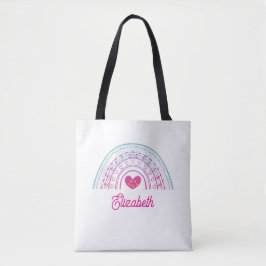 Bolsa Tote Personalizado Boho Arco-íris Colorido Fofo