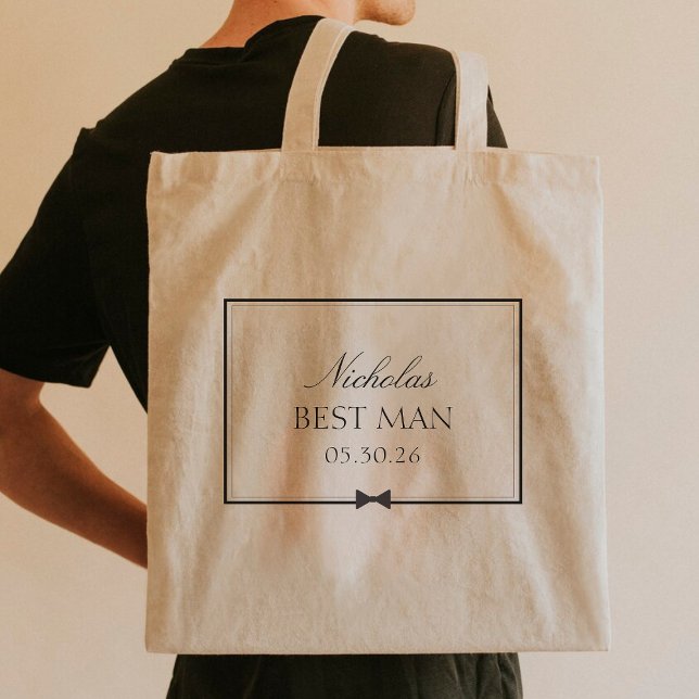 Bolsa Tote Personalizado Clássico Simples Bowtie Melhor Homem (Criador carregado)