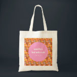 Bolsa Tote Personalizado de Bat Mitzvah Laranja Cor-de-Rosa C<br><div class="desc">Bat Laranja Cor - de - Laranja Cor - de - Rosa,  Cor - de-rosa,  Mitzvah,  Saco de Tota Personalizado</div>