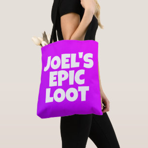 Bolsa Tote Personalizado de Neon Purple do Jogador de Loot Ep