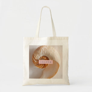 Bolsa Tote Personalizado Espiral Elegante de Conchas Marinhas