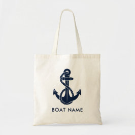 Bolsa Tote Personalizado Moderno do Nome do Barco Ancorante N