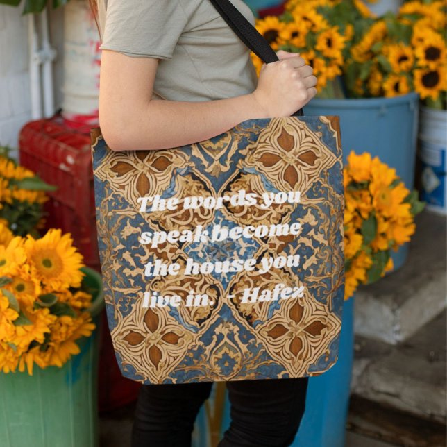 Bolsa Tote Personalizado Novo Ano Iraniano Iraniano Gift Khat (Custom Nowruz Iranian New Year Gift Khatam Art)