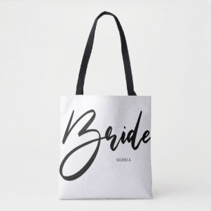 Bolsa Tote Personalizado para Caligrafia Branca e Preto