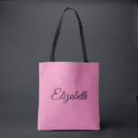 Bolsa Tote Personalizado Personalizado Seu Próprio Nome, Rosa<br><div class="desc">Substitua O Texto Do Nome Do Seu Script Aqui,  Um Elegante Modelo a Rosa Mínimo Design,  Moderno,  Comprando A Sacola De Tota Do Ombro.</div>